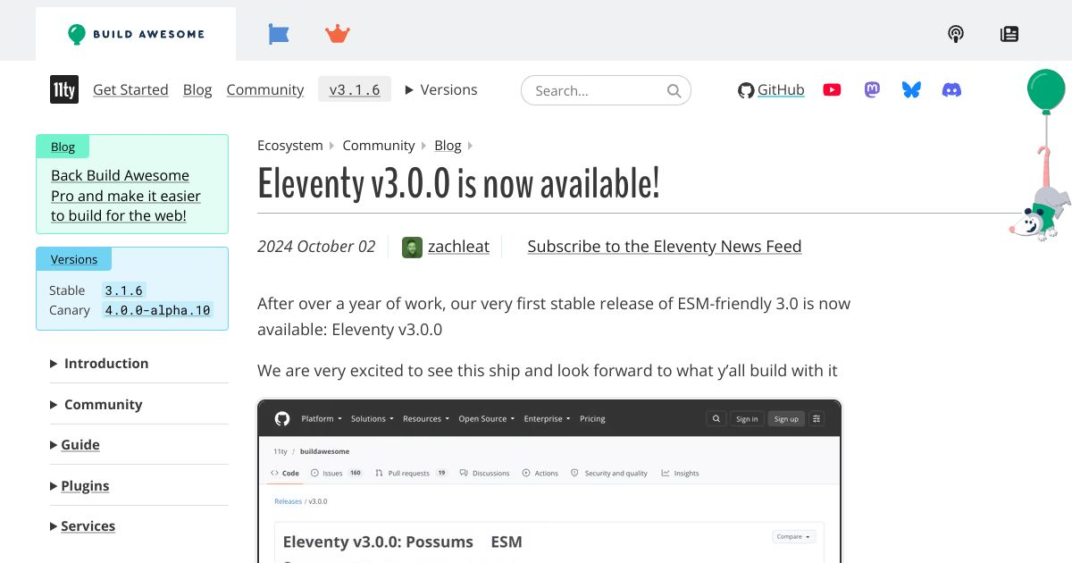 Eleventy v3.0.0 is now available! — Eleventy
