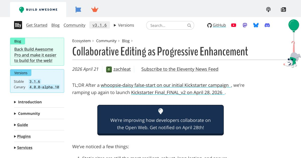 Collaborative Editing as Progressive Enhancement