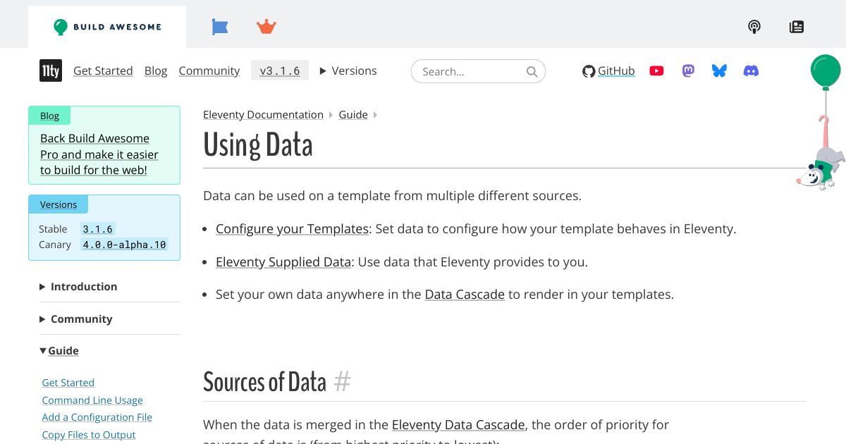 Using Data — Eleventy