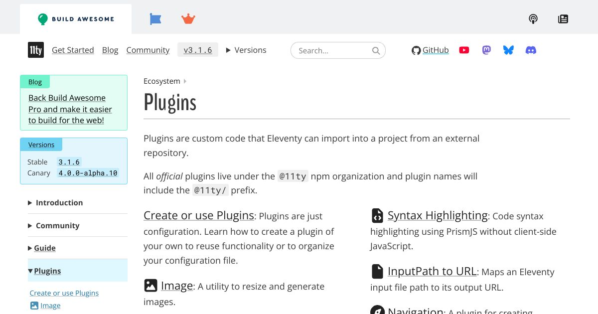 Plugins — Eleventy